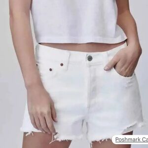 Aritzia Denim Forum White Jean Shorts